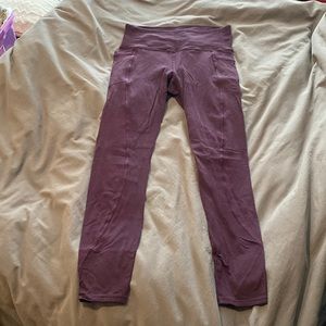 Purple, full length, Athleta leggings, size 10